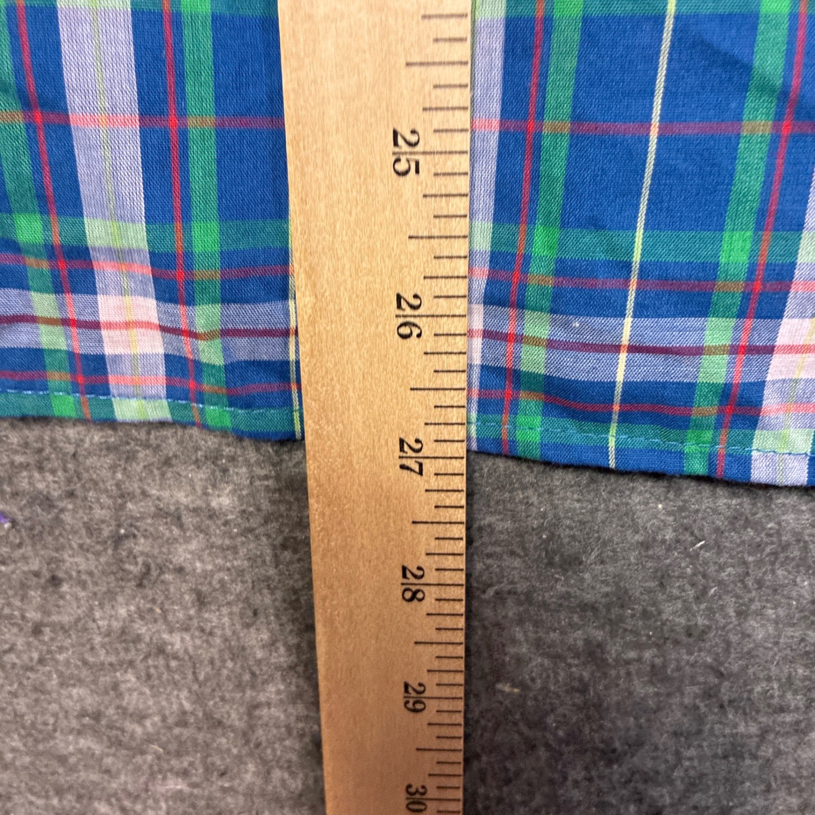 Vintage Levi Strauss & Co Plaid Blouse Women 44 Blue Green 3/4 Sleeve Large West