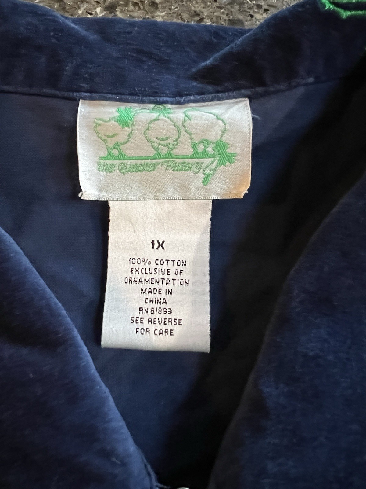 Vintage Embroidered Holly Full Zip Velour Look Shirt 100%Cotton Size 1X Holiday