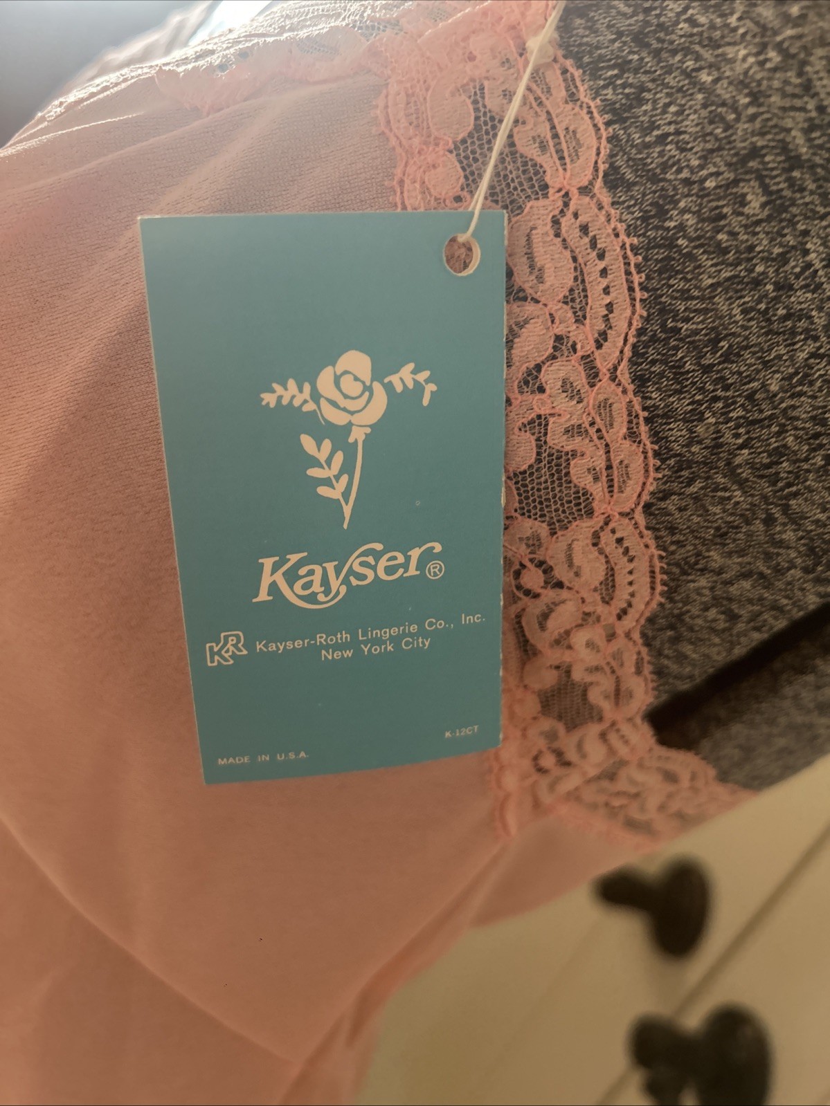 Vintage 1960’s New With Tags Kayser Crepeset Peach Nylon Tricot Slip Dress Sz 34