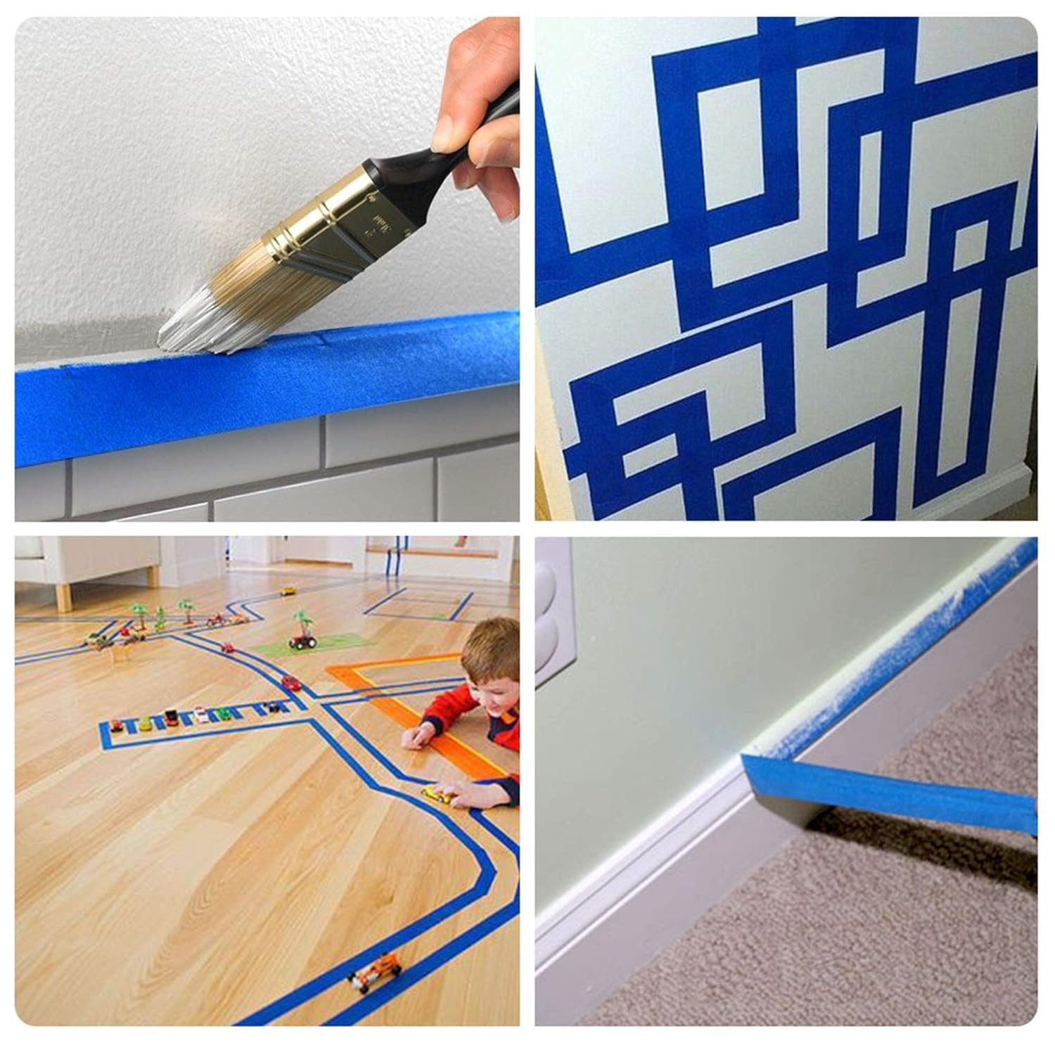 ADHES Blue Painters Tape for Walls, UV Resistant, 14-Day Clean Removal