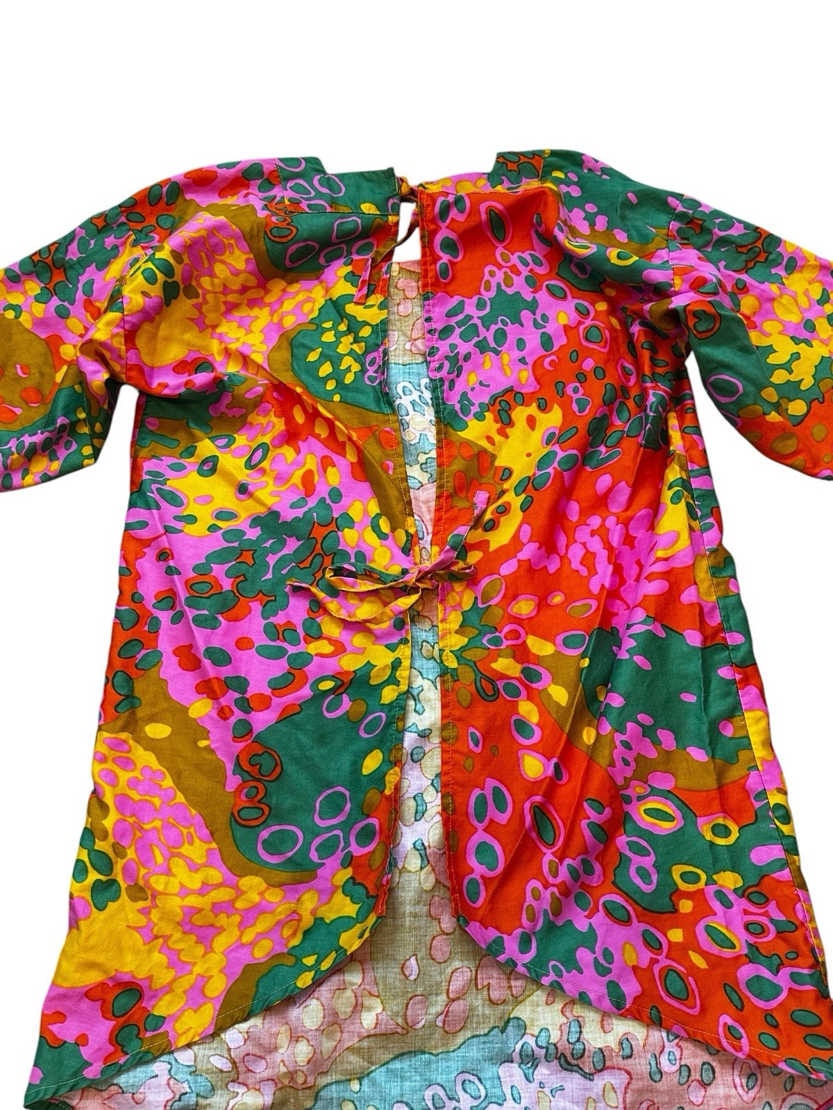 Takahashi Everglaze Minicare Vintage Tunic Open Twiggy Psychedelic Retro GoGo
