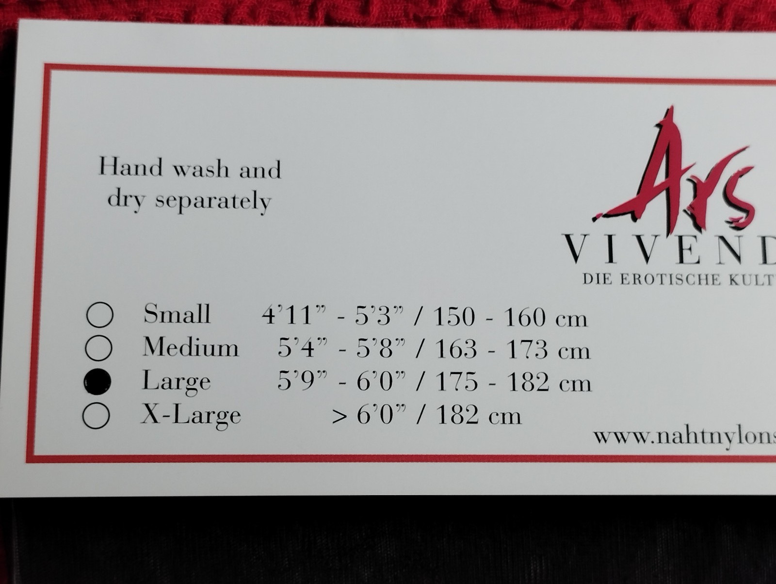 Ars Vivendi Nylons Suspender Stockings Cuban Heel Black With Red Stitching Size L New
