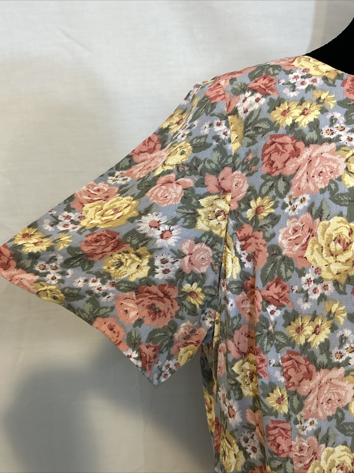 Vintage 90s Y2K Blue Floral Maxi Dress BOHO modest Prairie Cottagecore No Brand