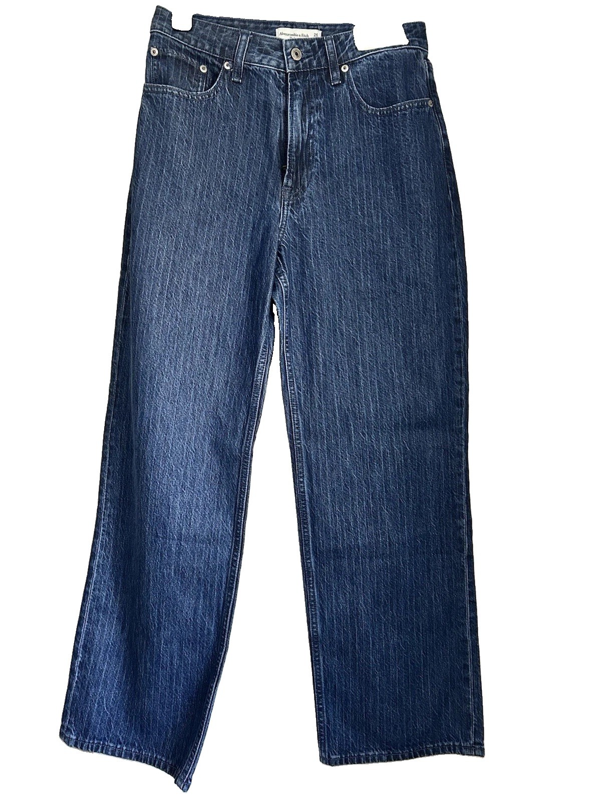 Abercrombie & Fitch Curve Love The Loose High Rise Jeans 26/2S Pin Striped NEW