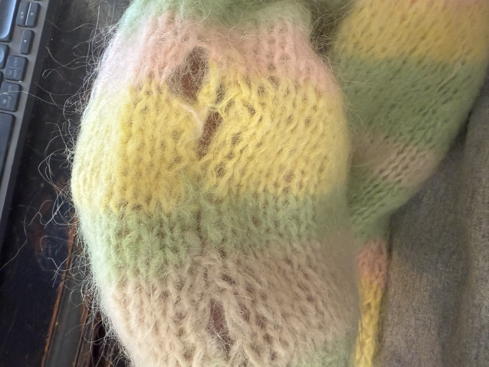 Vintage 1970’s Perseus Wool Mohair Nylon Cowl Neck Striped Sweater Large