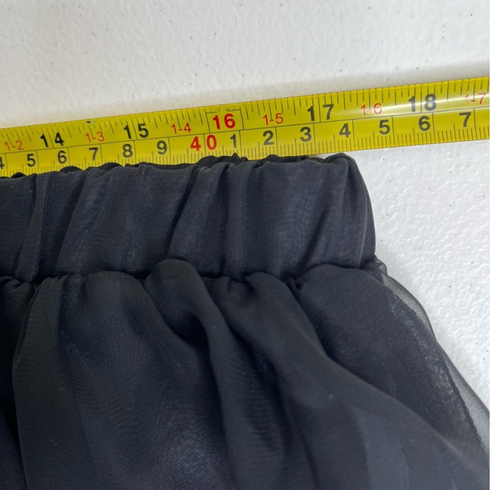 Vintage Bedford Fair Lifestyles Black Chiffon Maxi Skirt Women Size 10 Pull On