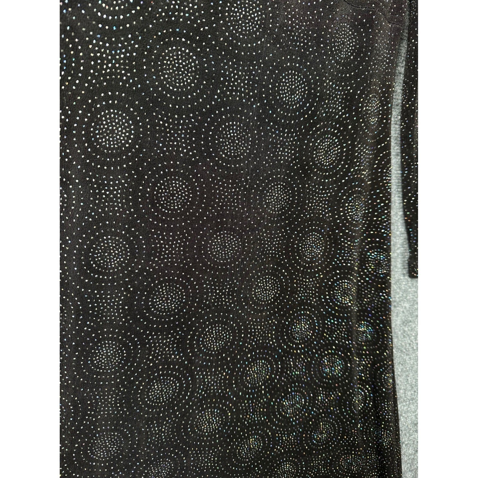 Rabbit Designs Womens Vintage Shimmer Glitter Maxi Dress Black 10 Whimsigoth Y2K