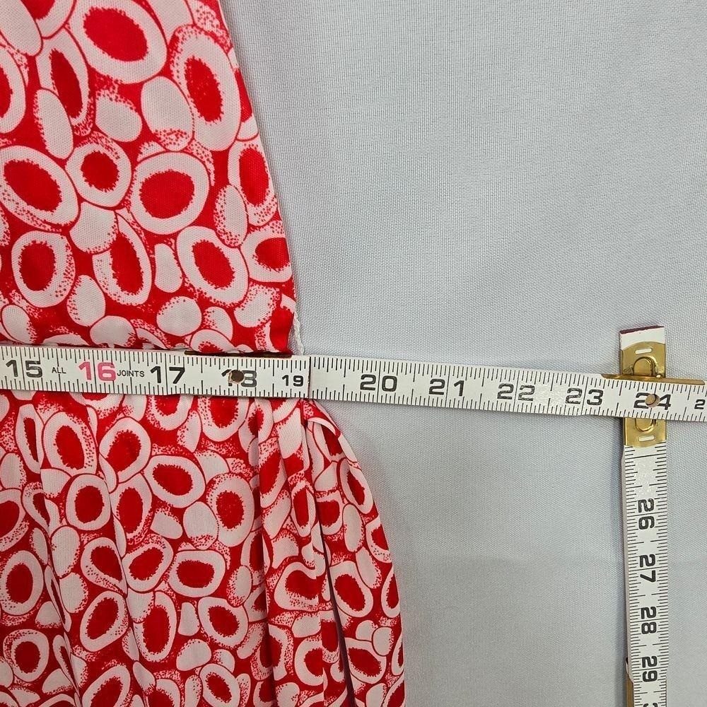 Haband For Her Vintage Red White Geometric Circle Print Midi Dress Womens XL
