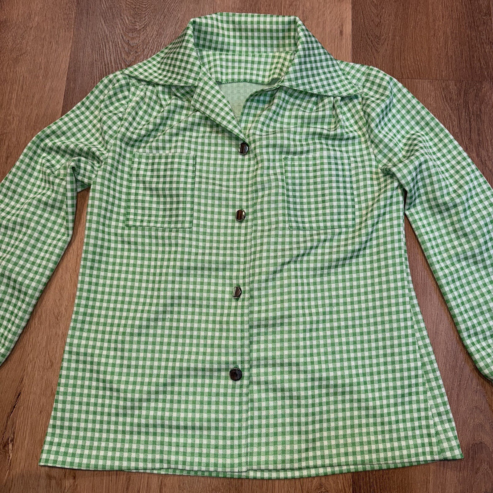 Vintage 60s 70s Leisure Shirt Jacket Womens Hippie Disco Suit GoGo Mod Large