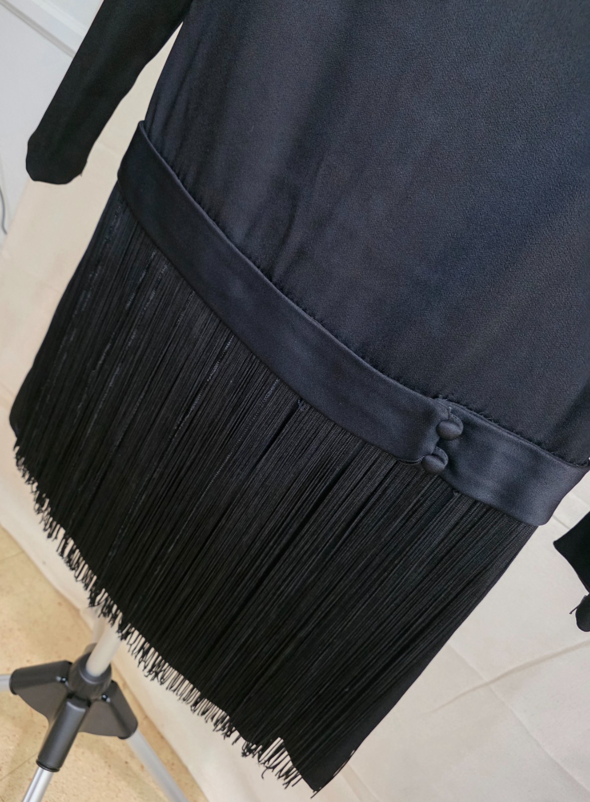 Vintage Mod Black Flapper Style Dress Retro Cocktail Party Style 1960s