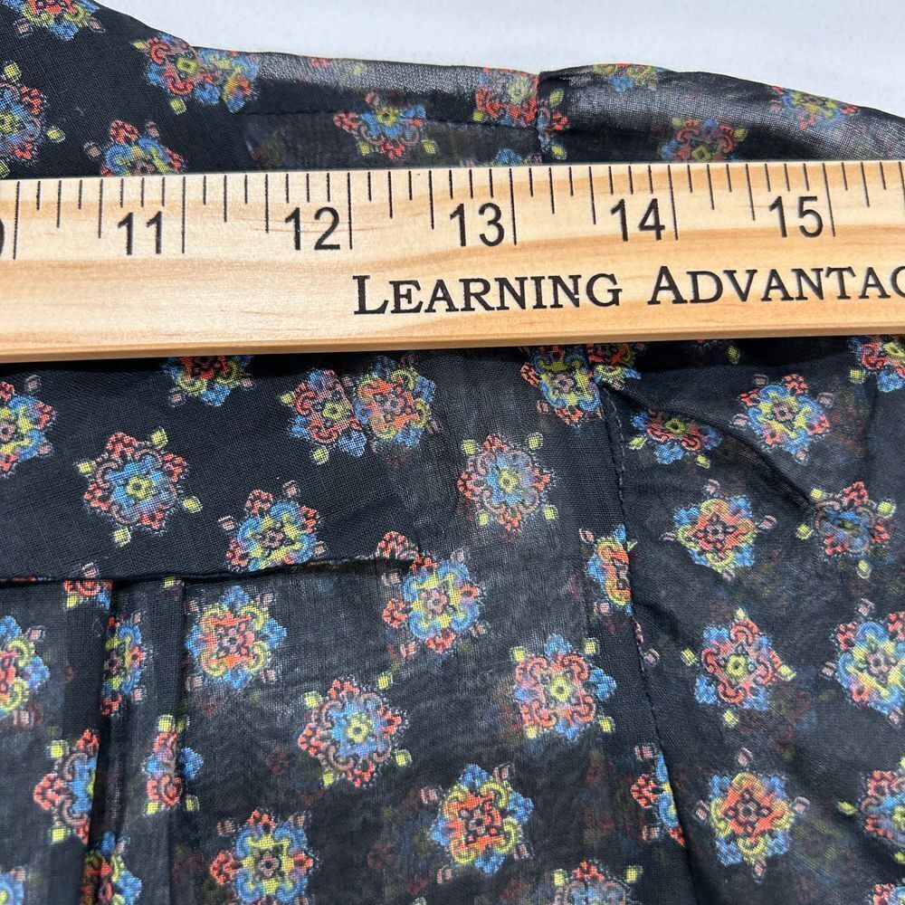 Charles Berg Dress Fairy Size XS Vintage Floral Print Button-Up Multi-Color