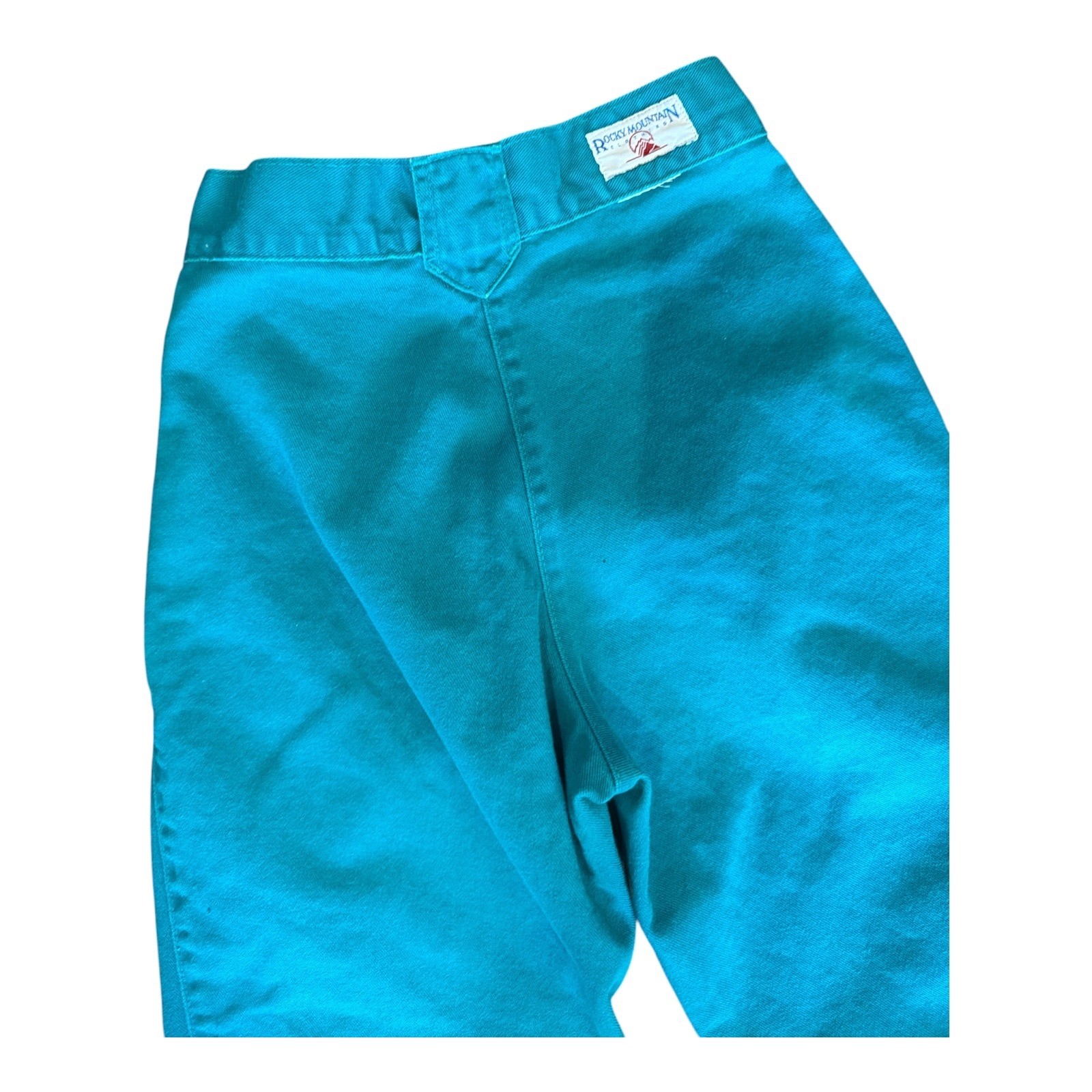 Vintage Rocky Mountain Teal High Waisted Western Pleated Tapered Jeans 24 Waist