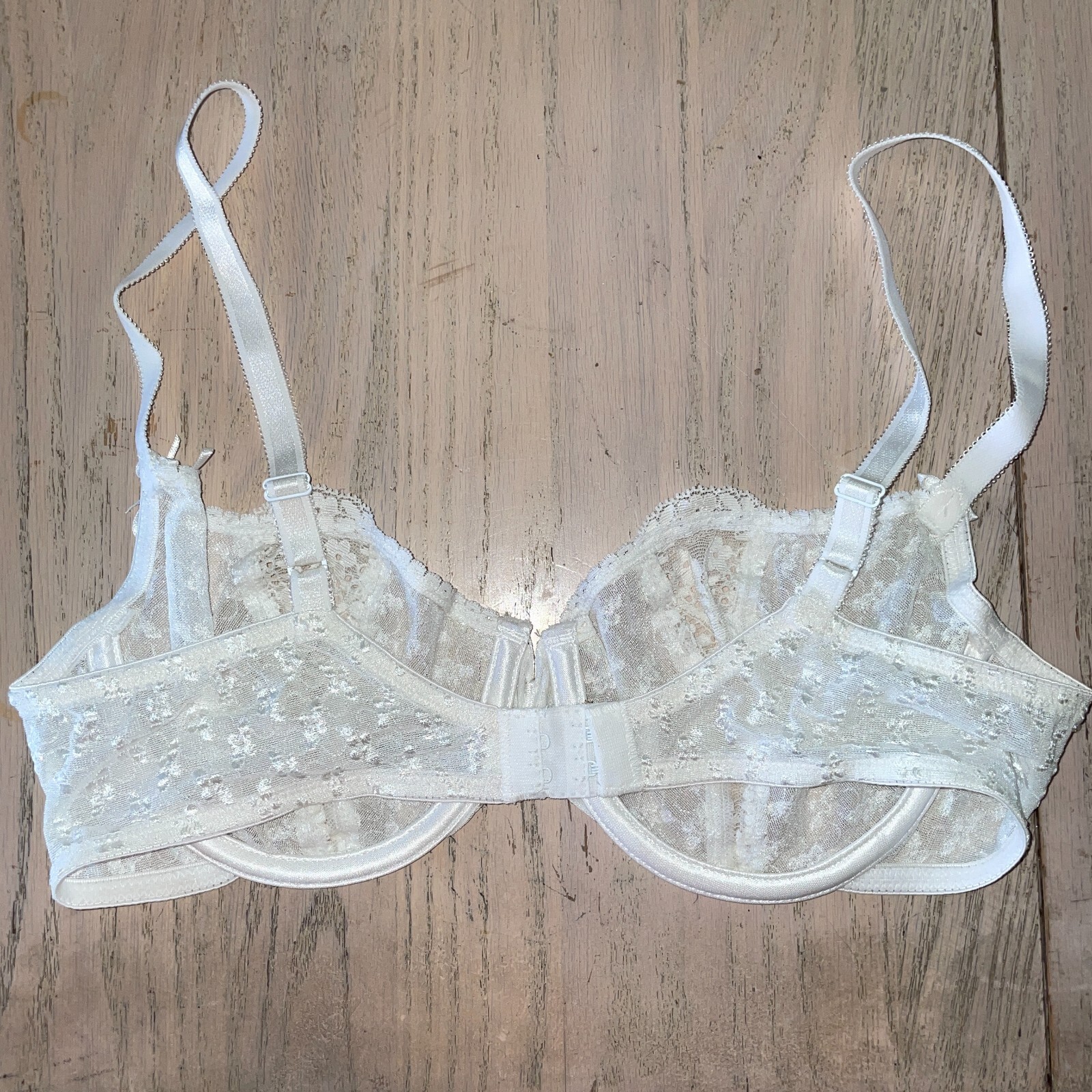 Vtg Oscar de la Renta Lace Bra Unlined Underwire Wedding White 36C Style 14210