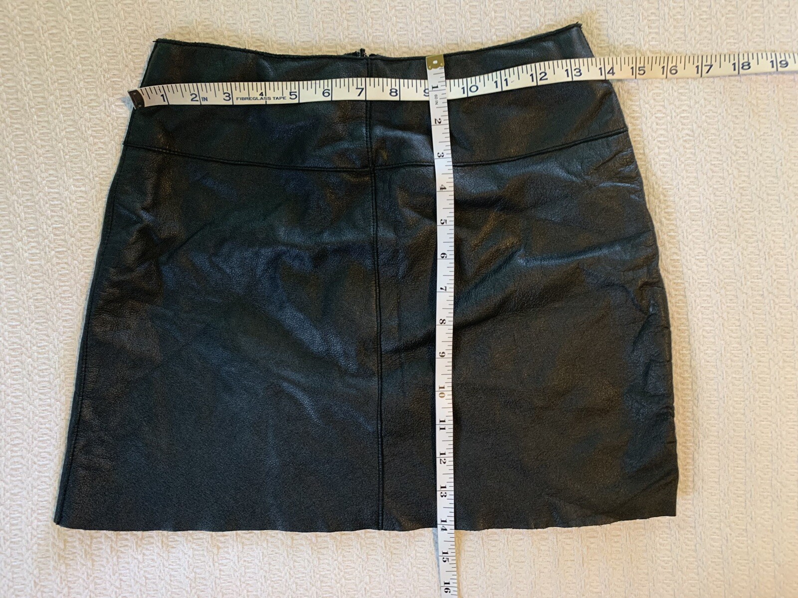 Vintage 80s 90s Wilson’s Black Leather Mini Skirt Metal Biker Grunge Rocker Club