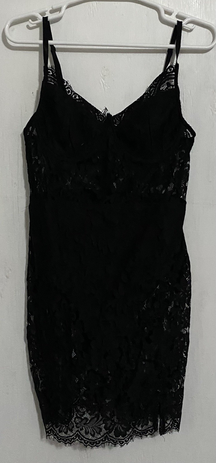 Vintage Sexy Chemise Lingerie Medium Nightgown With Bodysuit Slip Dress Black