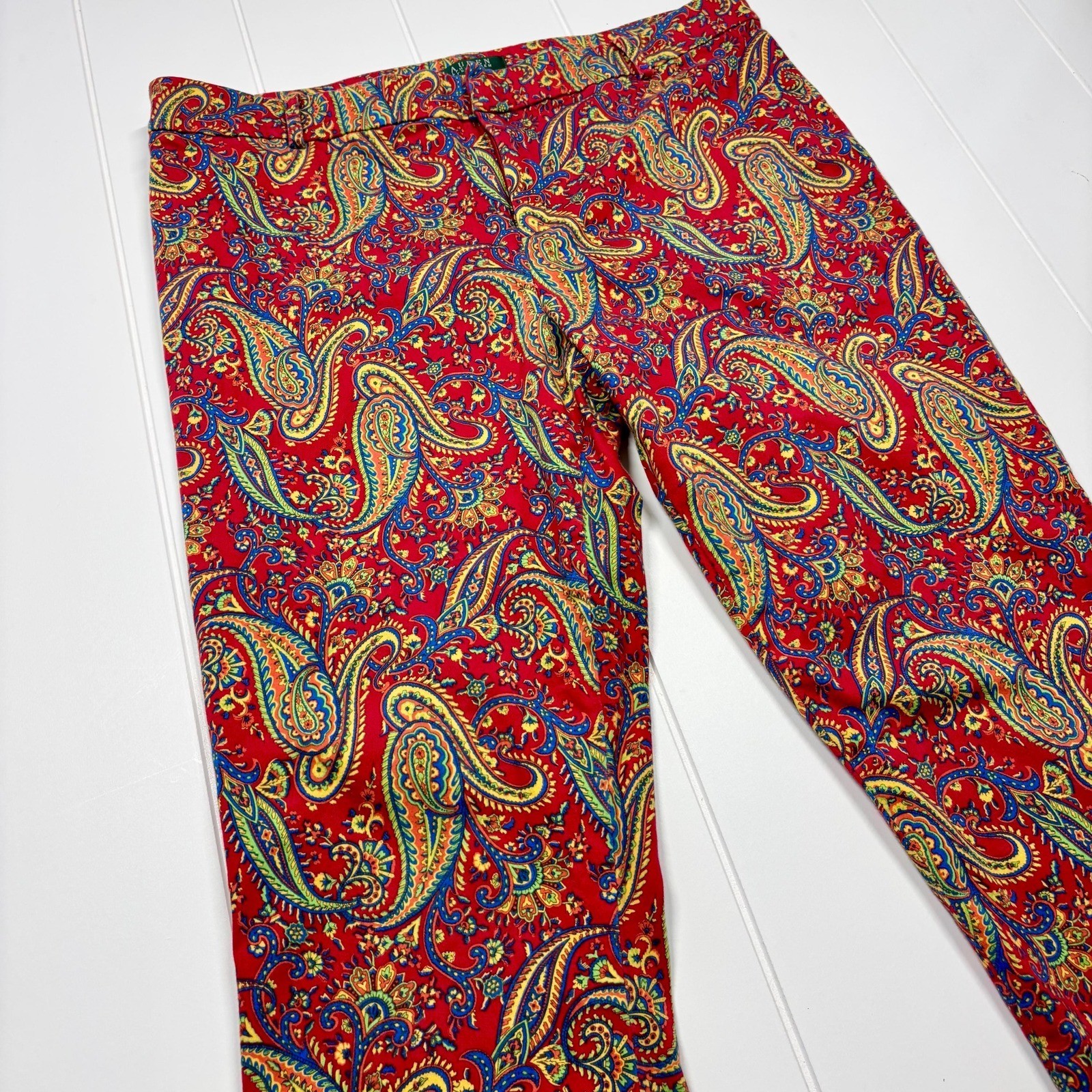 Vintage Lauren Ralph Lauren Paisley Cigarette Pants, Size 12P