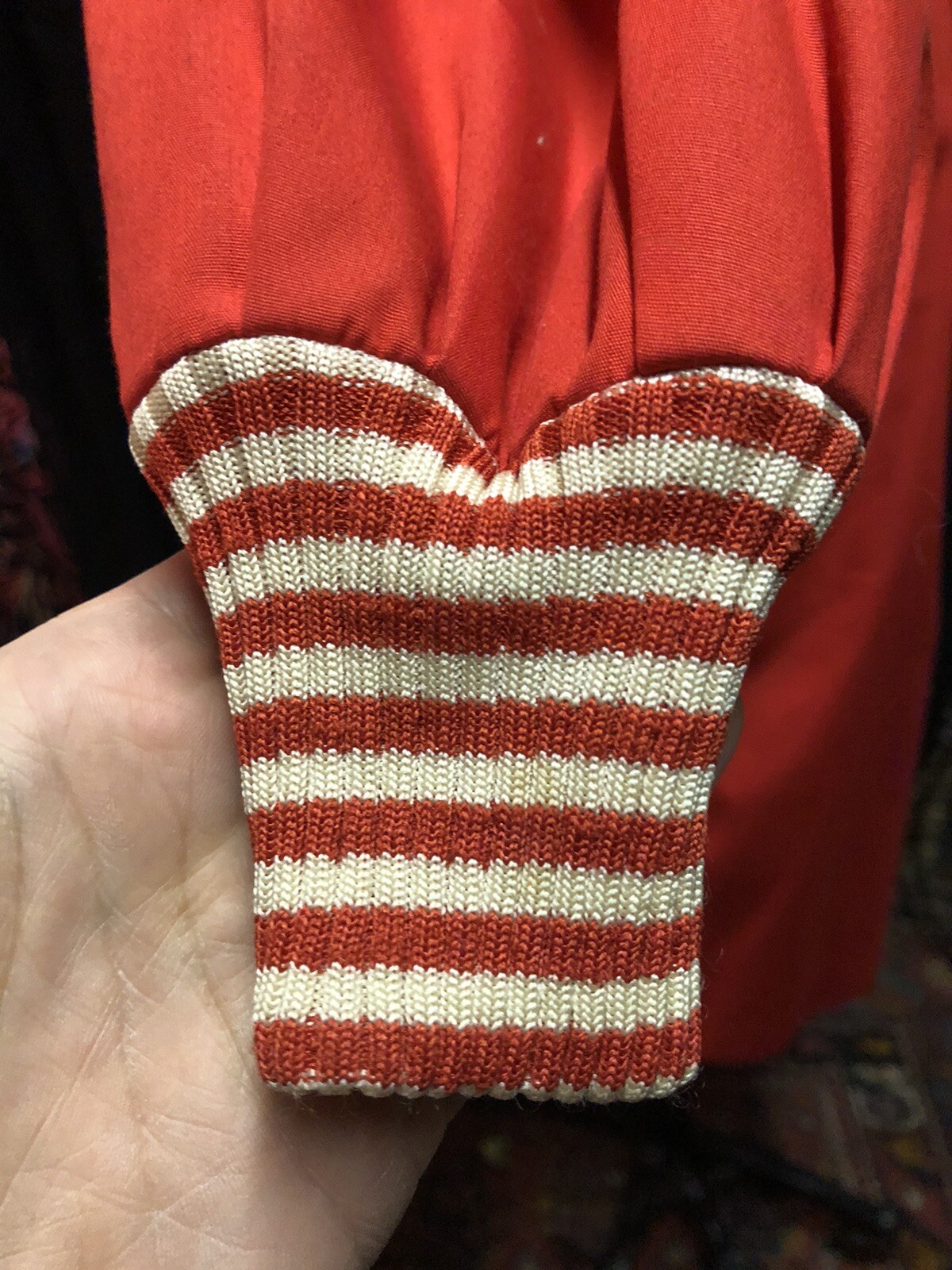 The Clothes Horse vintage Shirt Dress Jacket Size 12 Red Candy Stripe Duster
