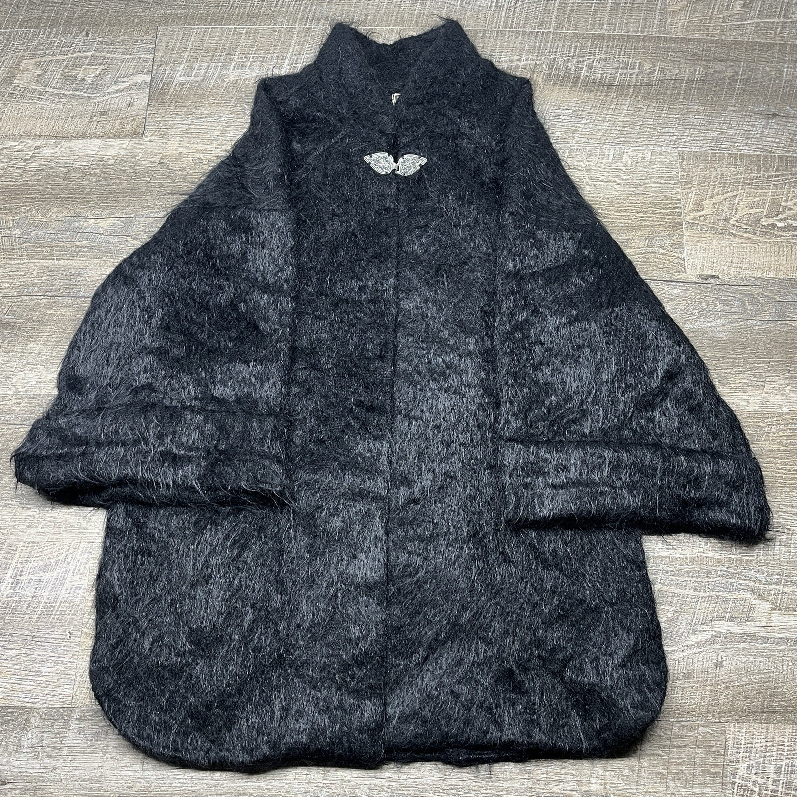 Vintage 60s Andrew Stewart Scottish Mohair Wool Swing Jacket Black size Medium
