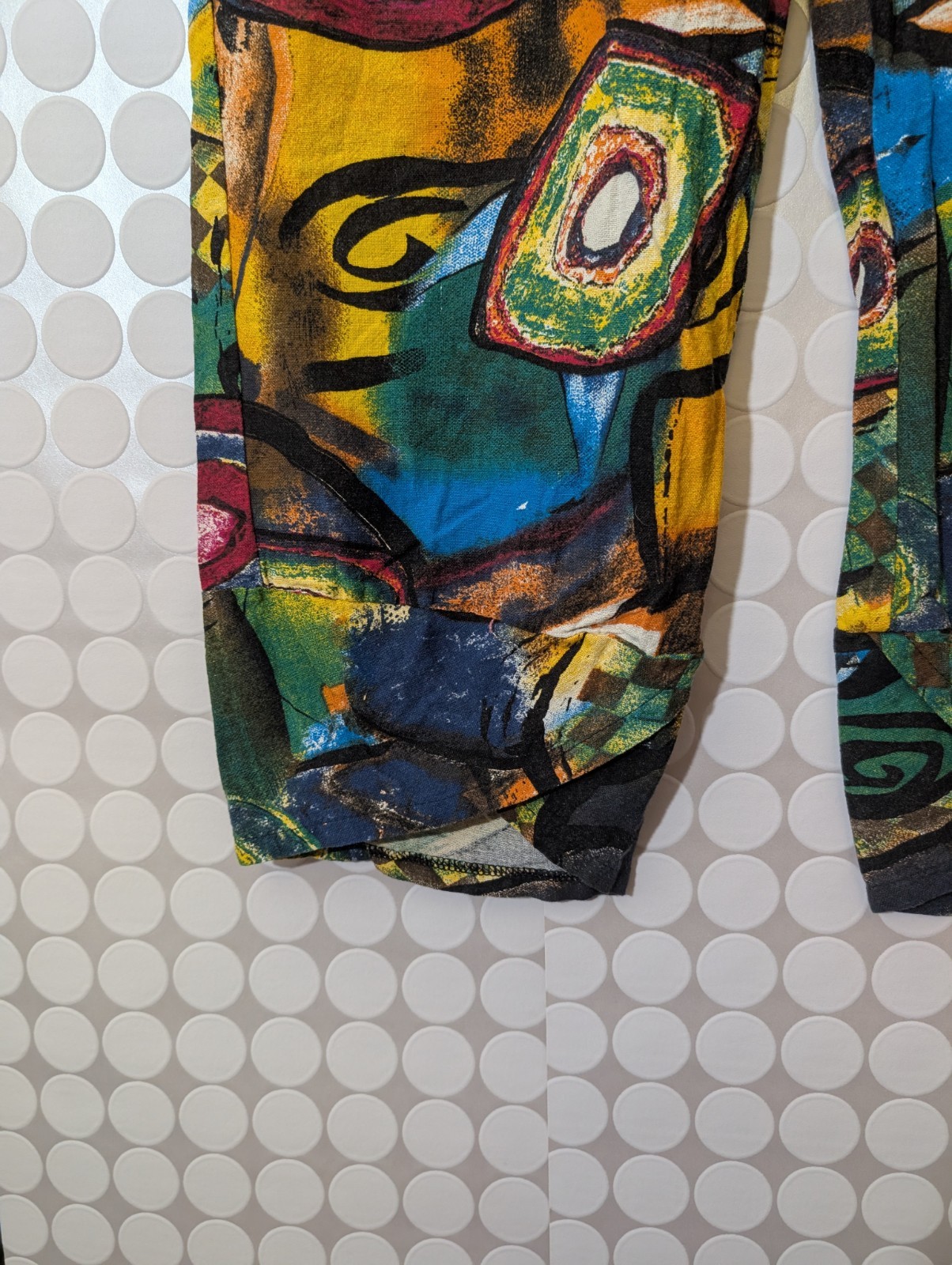 Vtg 80s 90s Abstract Art Pants Harem Slouchy Multicolor Tulip Cuff Geometric…