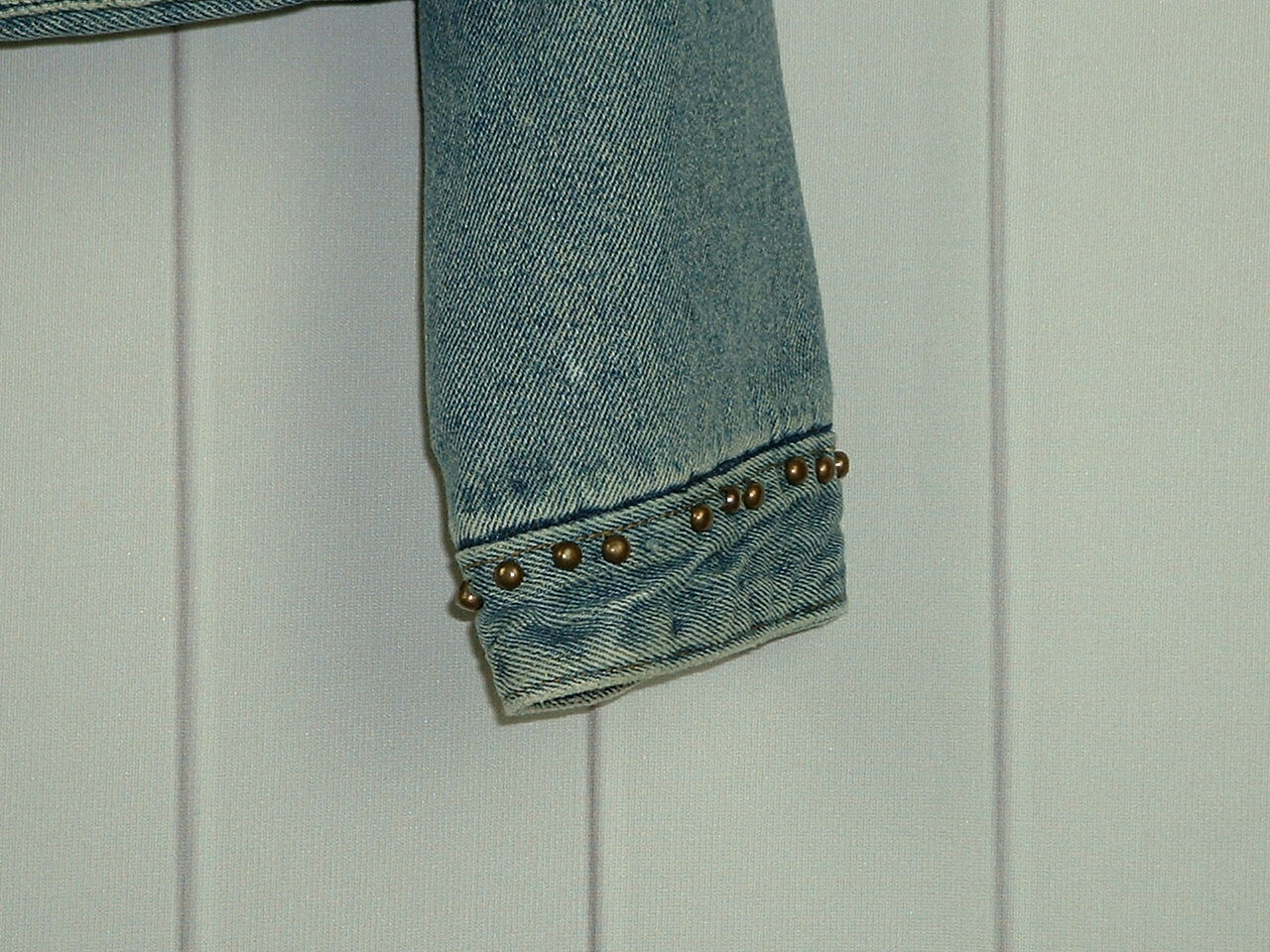 Women’s Vintage Giacca Gallery Company Brass Rivets Trimmed Lined Denim Jacket M
