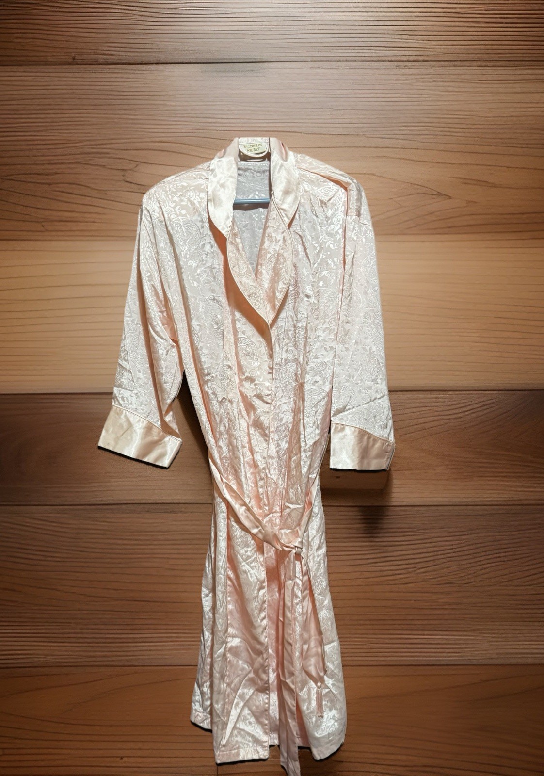 Victoria Secret Pink Robe Liquid Satin Women’s Petite Small Floral Vintage 1990s