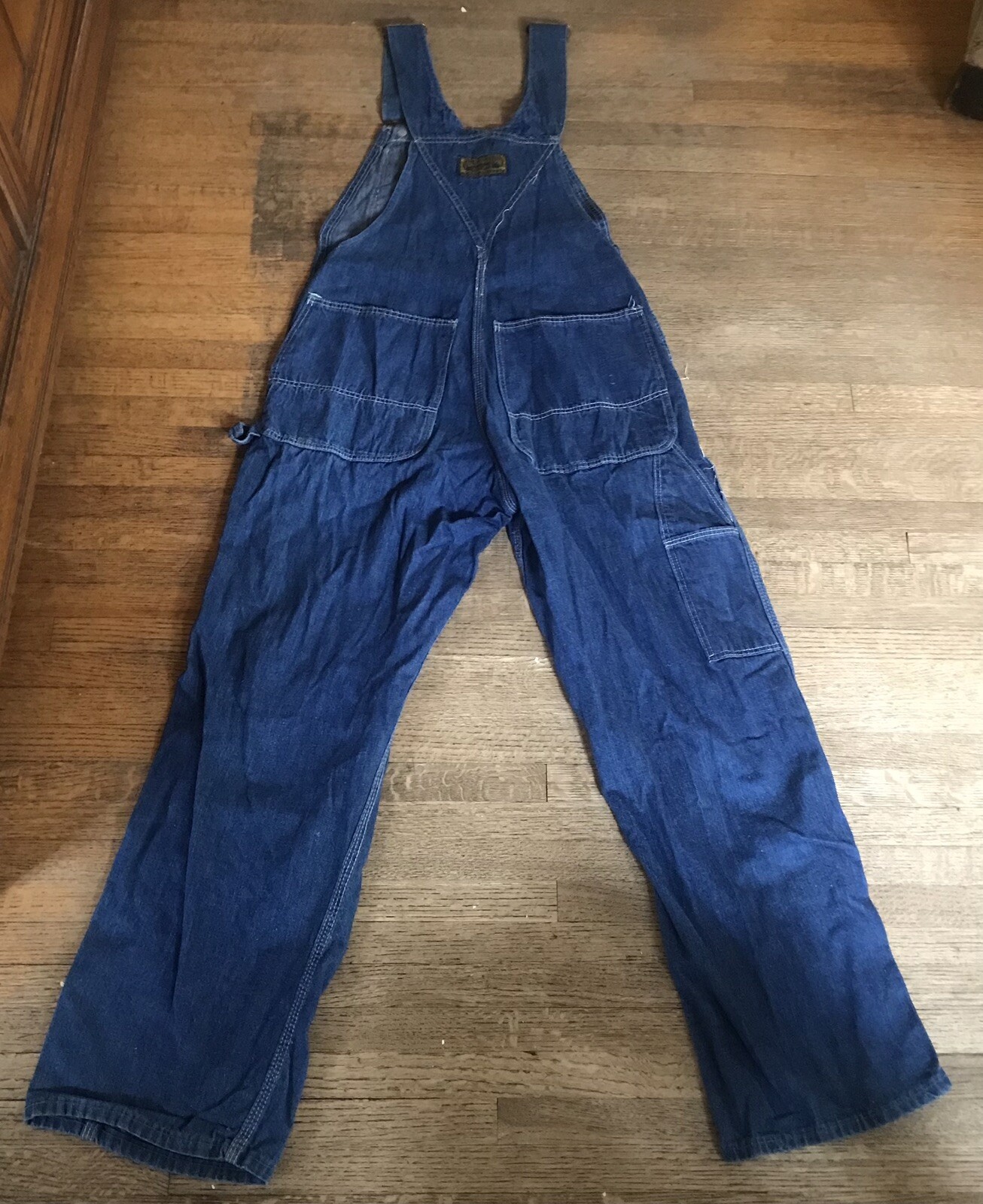 Vintage Washington DEE CEE SANFORIZED Blue Denim Overalls, Petite