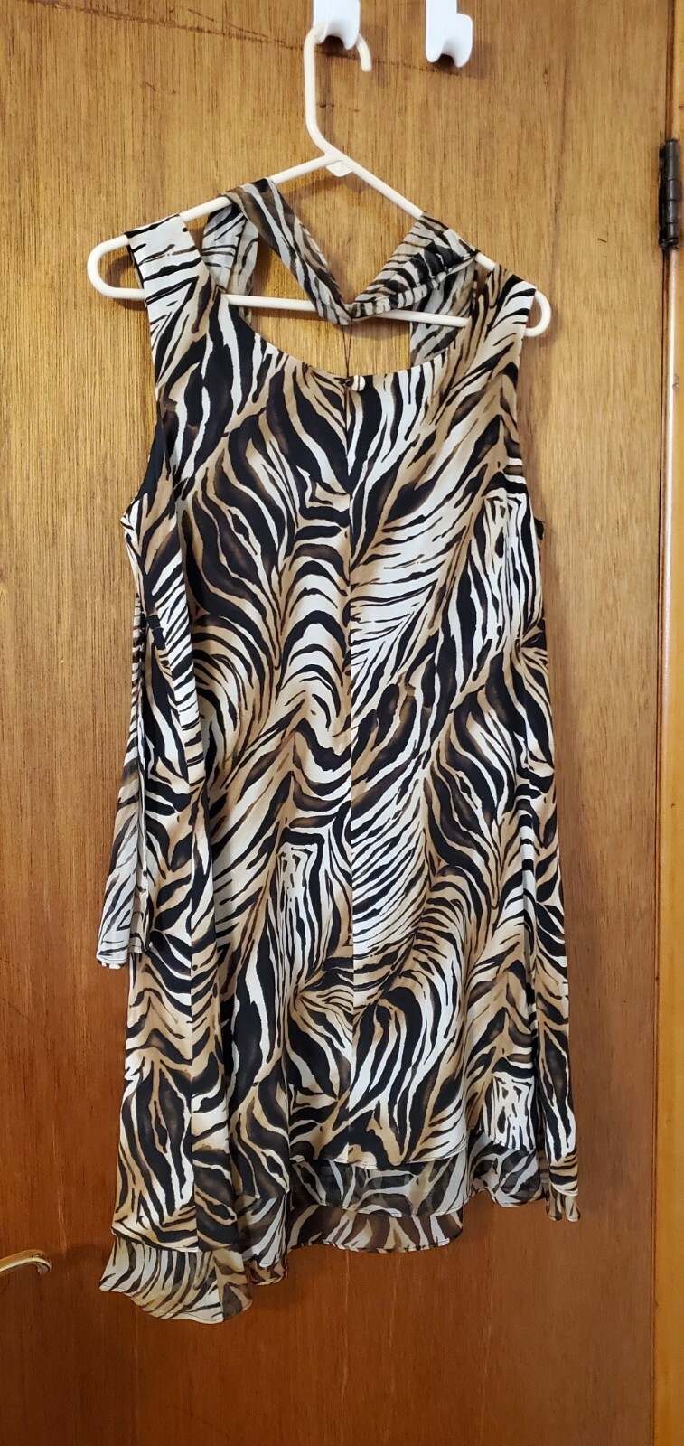 WOMENS VINTAGE TIGER STRIPE JONES NEW YORK DRESS – SIZE 8 – 100% SILK