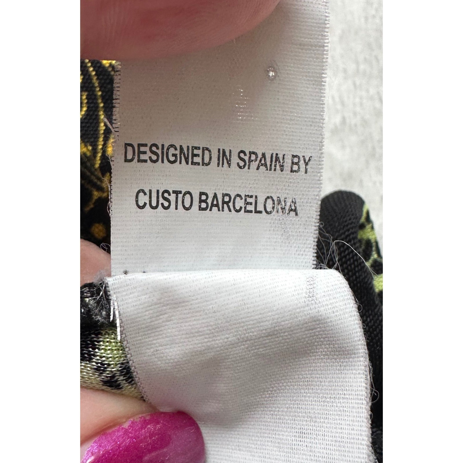 Vintage Custo Barcelona Mini Dress M Black Art Print Y2K Statement Art Designer