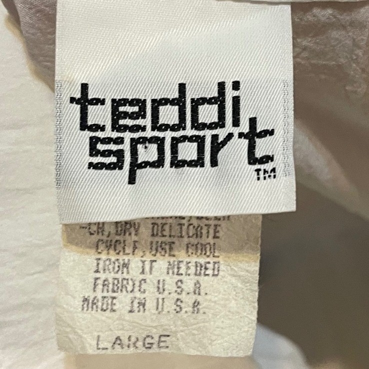Teddi Sport Vintage Windbreaker Jacket Large 80s 90s Memphis Geometric White L