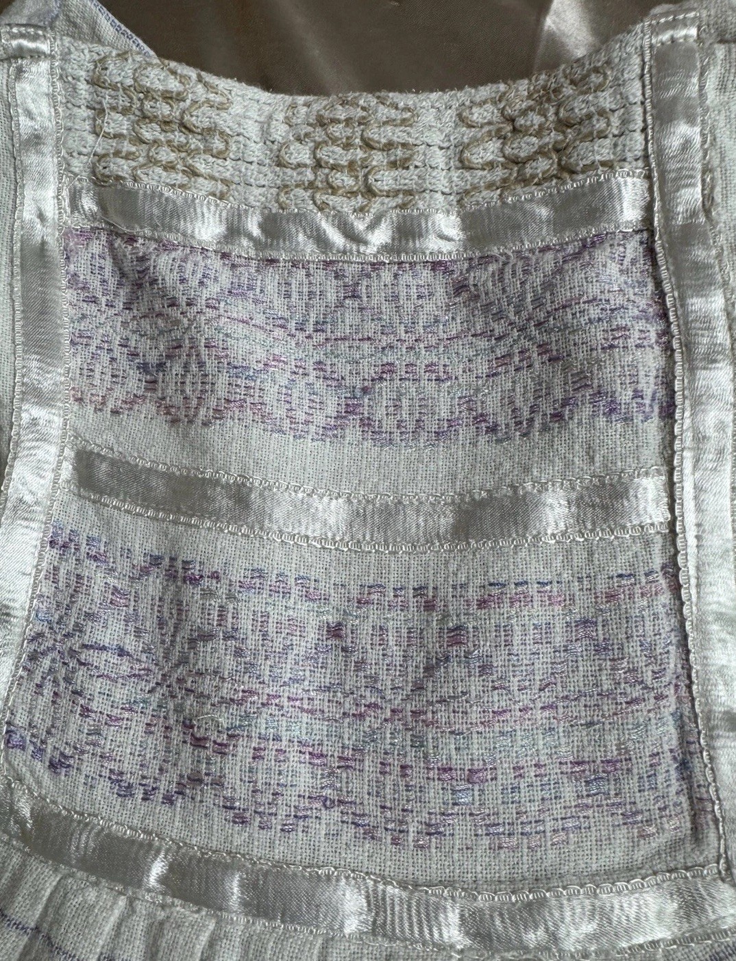 Vintage Folk Art Dress Handmade Woven Cotton Whimsigoth Cottagecore Romance