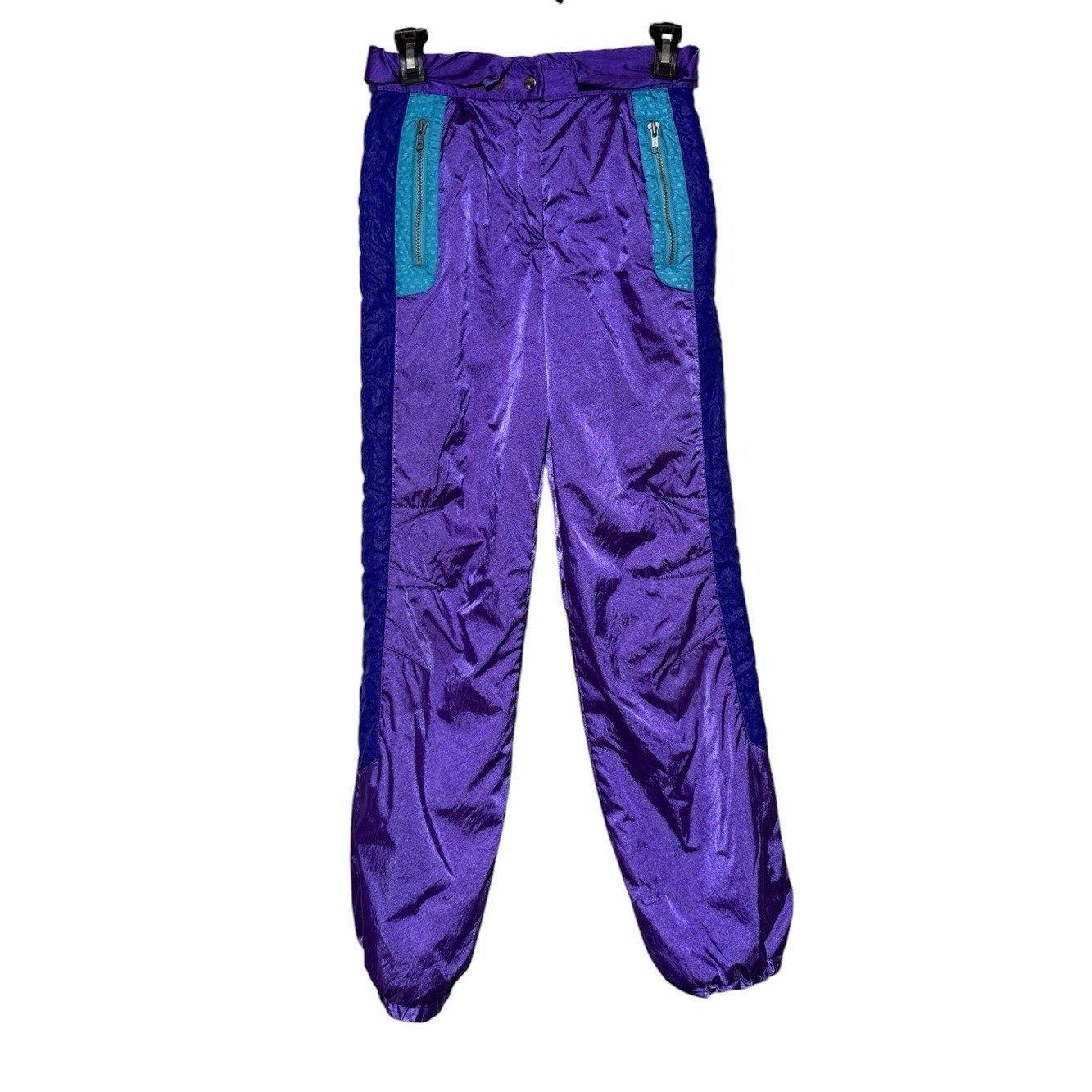 Overmeyer Vintage Retro Ski Snow Pants Women Size Small Metallic Purple 80s