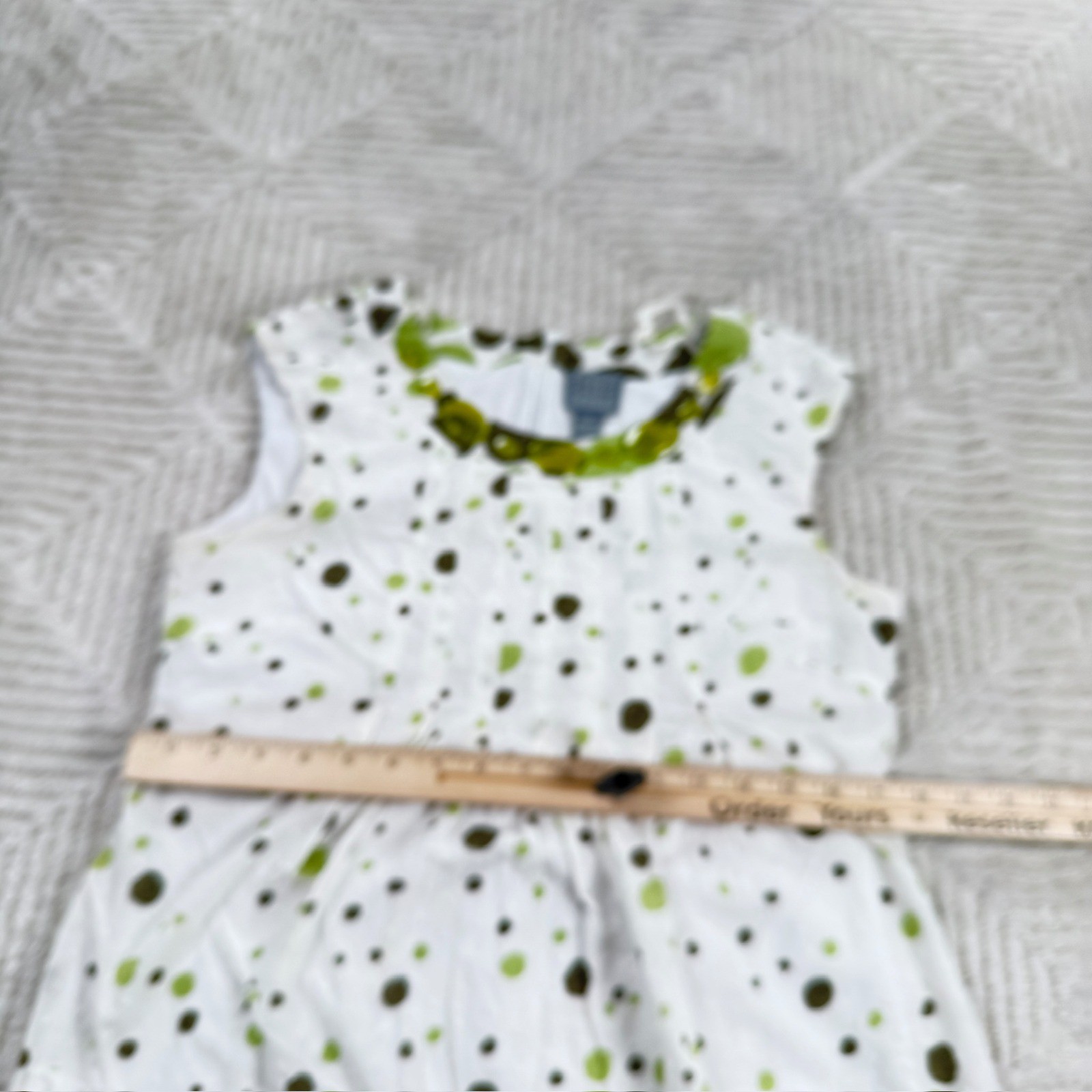 Rabbit Rabbit Rabbit Designs Dress Women’s 10 White Green Polka Dot Mod Retro