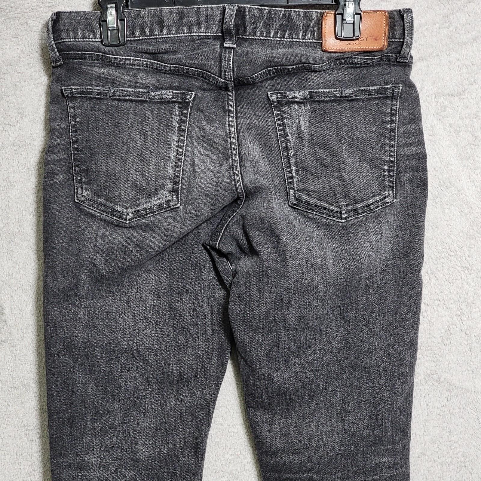 Moussy Vintage Jeans Womens 30×27 Gray Skinny Denim Distressed Whiskering Japan