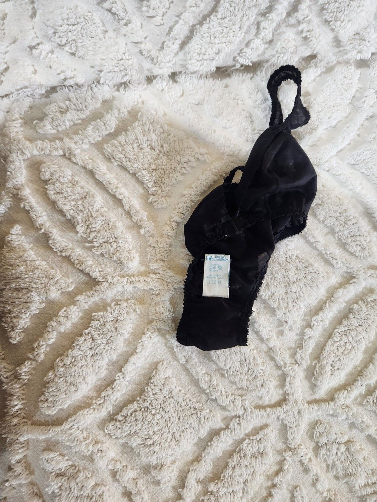 Vintage Adonna Bra 34 Black Nylon Adjustable Strap Front Closure Sheer – Tiny