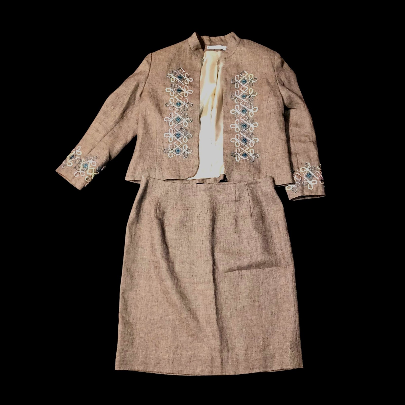 Boho Jacket Skirt VTG Bolero Cropped Matador Wearable Art Womens Size M