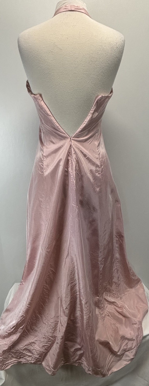 Vtg Cache Taffeta Halter Dress Sz 4 Twist Front 1995 Made USA READ Gown Y2K