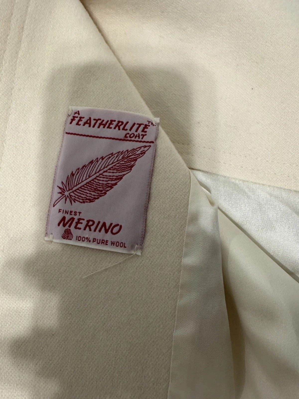 Wellington Fashions 100% Pure Merino Wool Vintage Ivory Women’s Coat USA Made