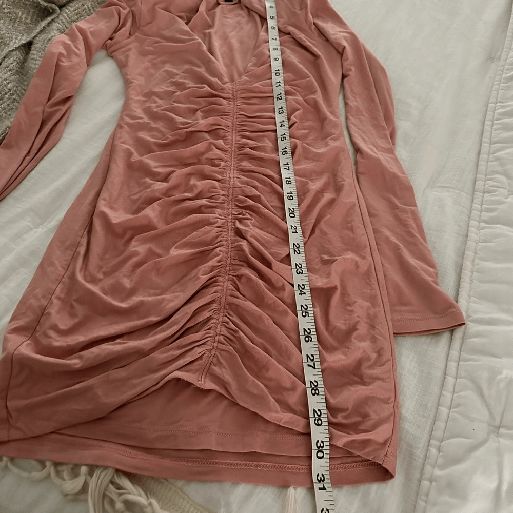 NBD Leonette Women’s Extra Small Pink Long Sleeve Mini Dress