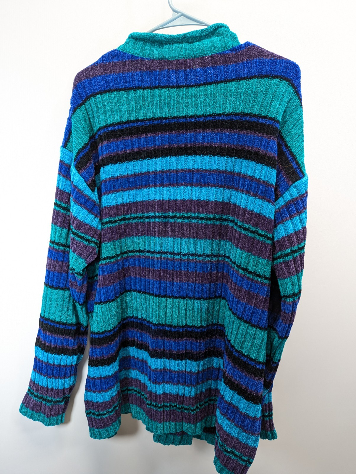 Just for women Vintage Green Blue Stripes Plus size sweater 2X Pullover
