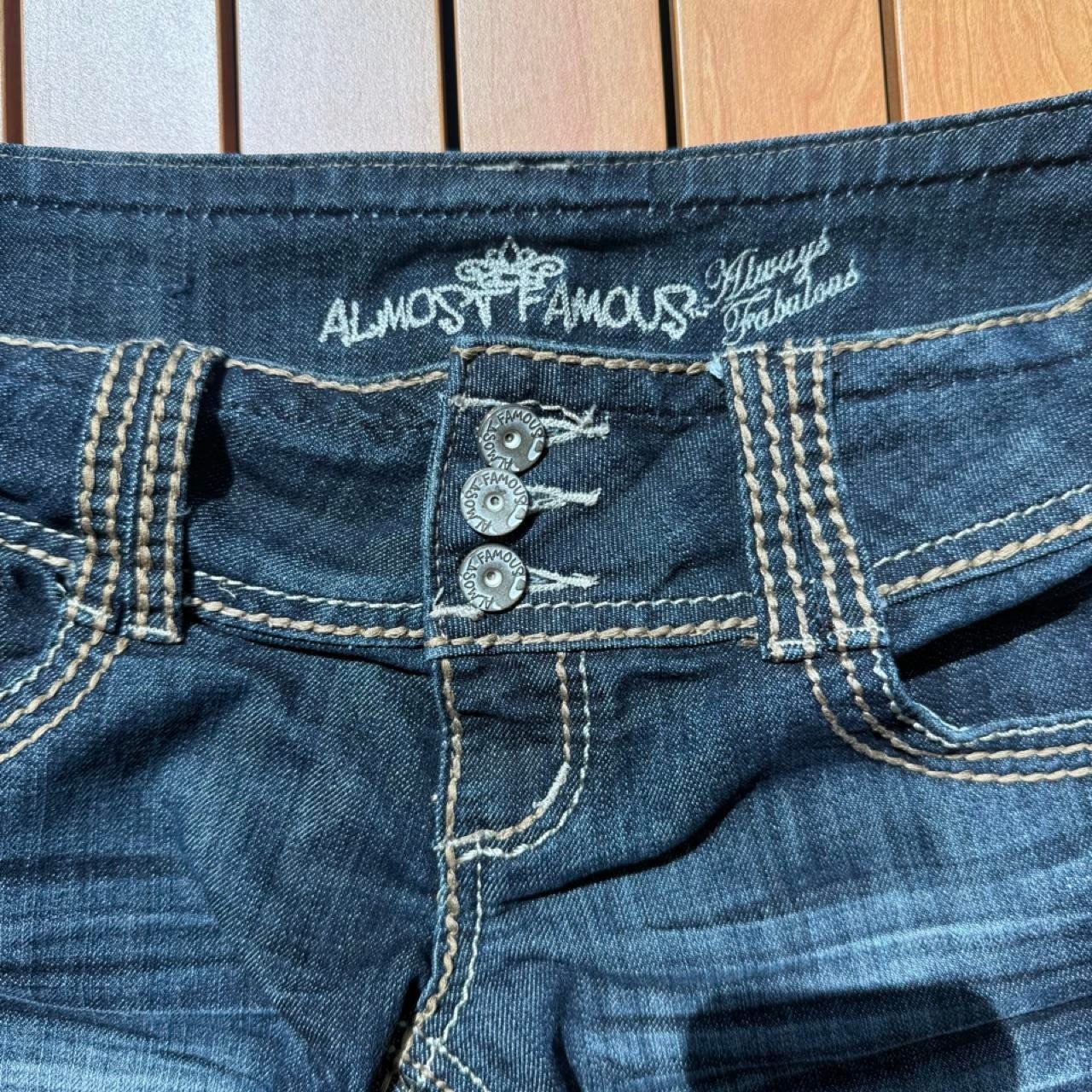 Almost Famous Dark Blue Boyfriend Denim Shorts with Triple-Button Waist