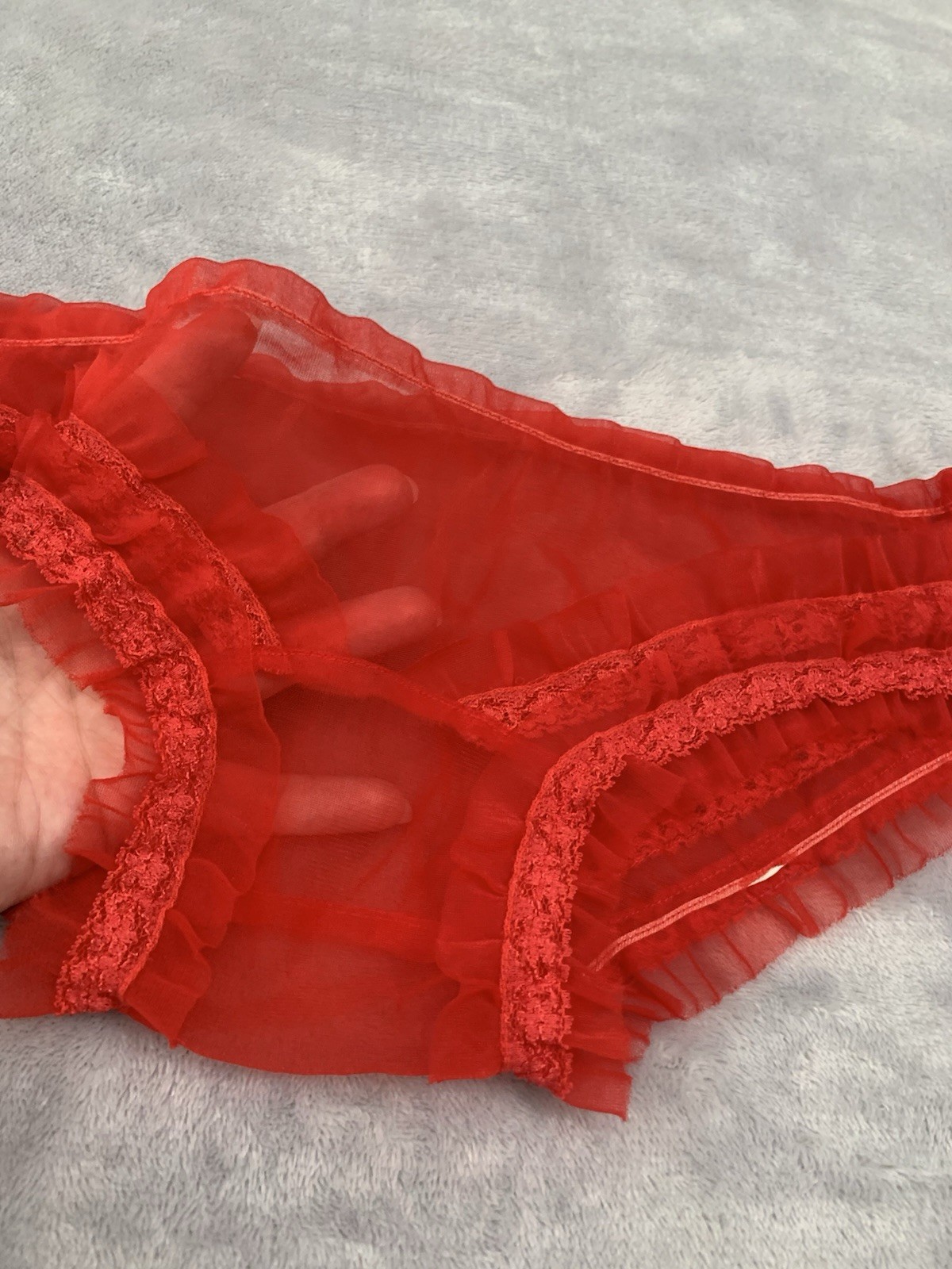 Vintage SHEER See Thru Gusset Low Rise Chiffon Bikini panties S 5 Unique Design