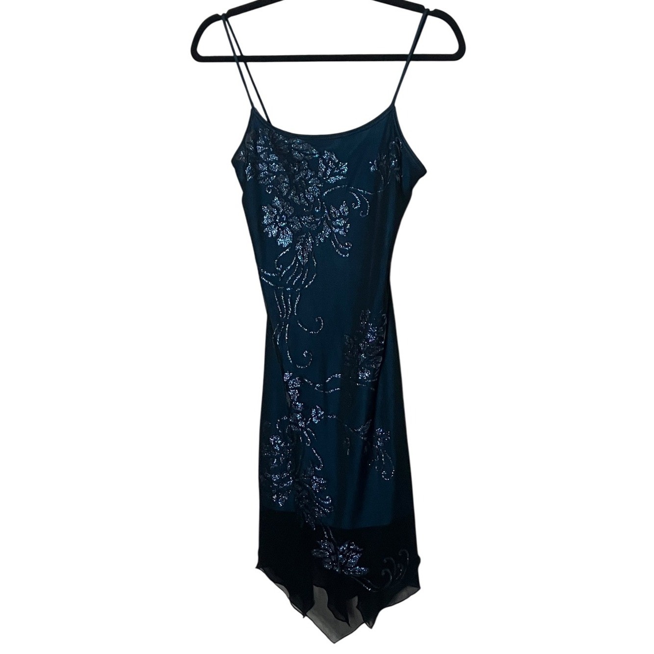 Vintage Y2K Candy Rocket Cami Dress Handkerchief Hem Glitter Whimsygoth Small