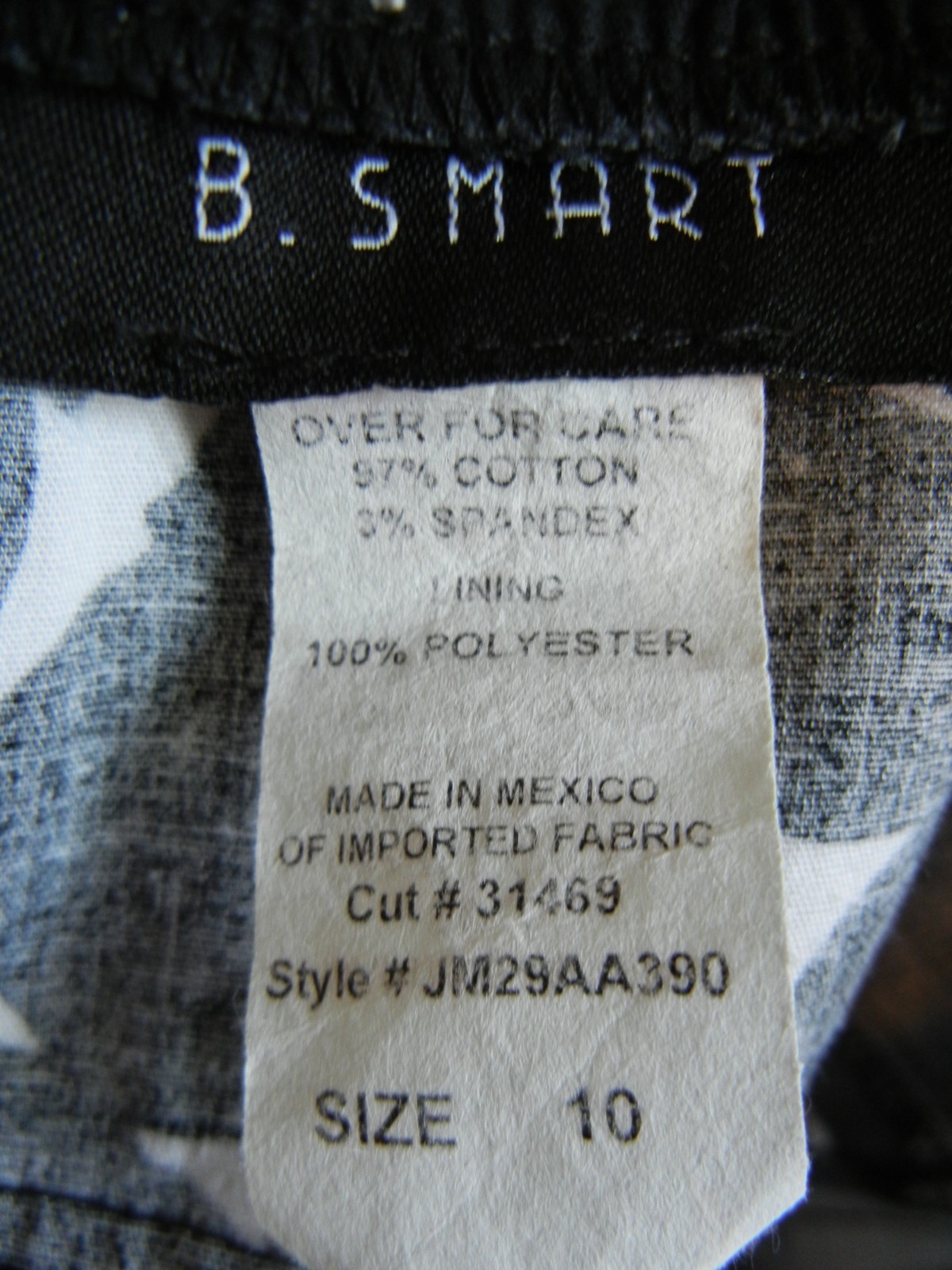 BSmart Sundress Women’s vintage 1990s spaghetti straps, black and white Size 10