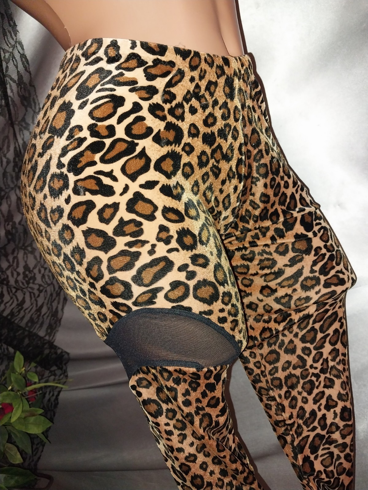 VTG 80S CAT PANTS OPAQUE INSERTS SHEER SPANDEX SKINNY LEG SCARCE S M L NOS