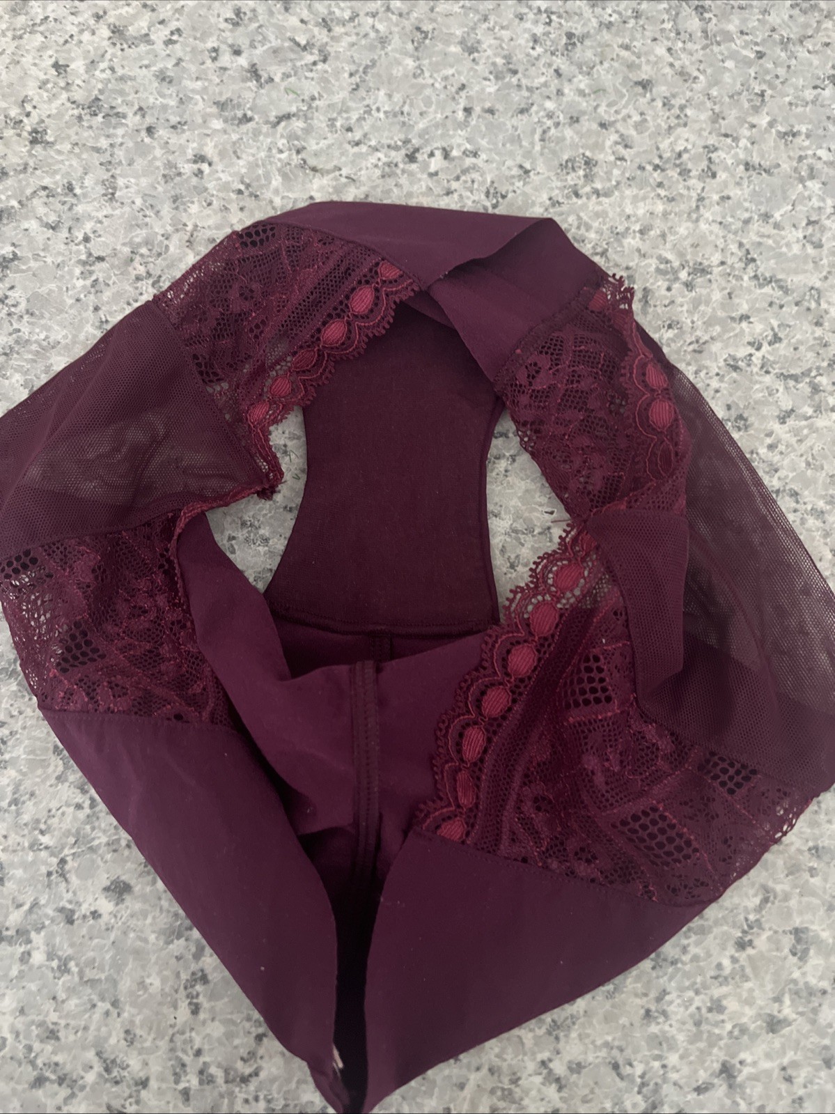 Rare Victoria’s Secret Panty Shortie Made In Vietnam Burgundy Wine Lace NWT