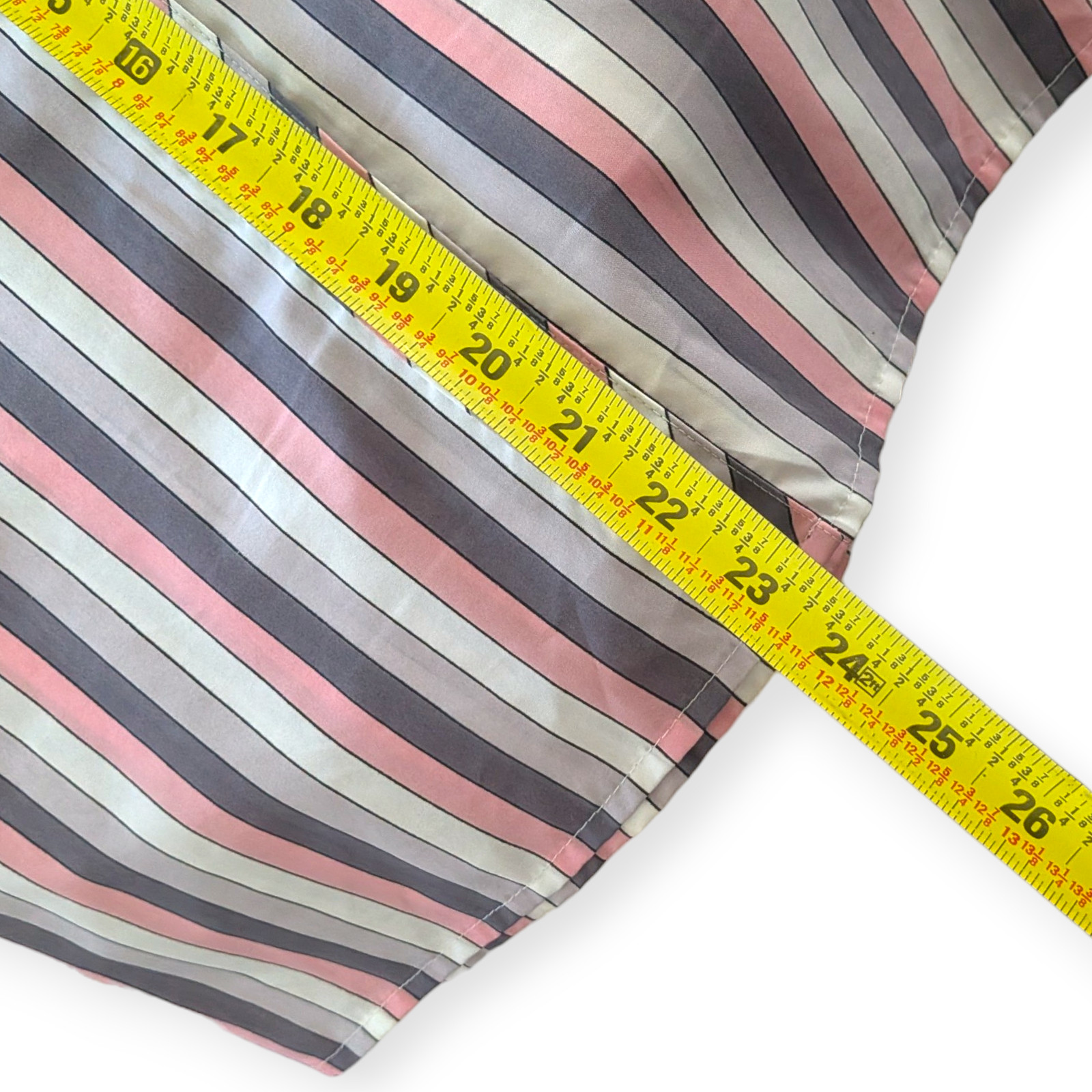 70s 80s Lady Arrow Candy Stripe Button-down Shirt Sz 10 pink gray pastel