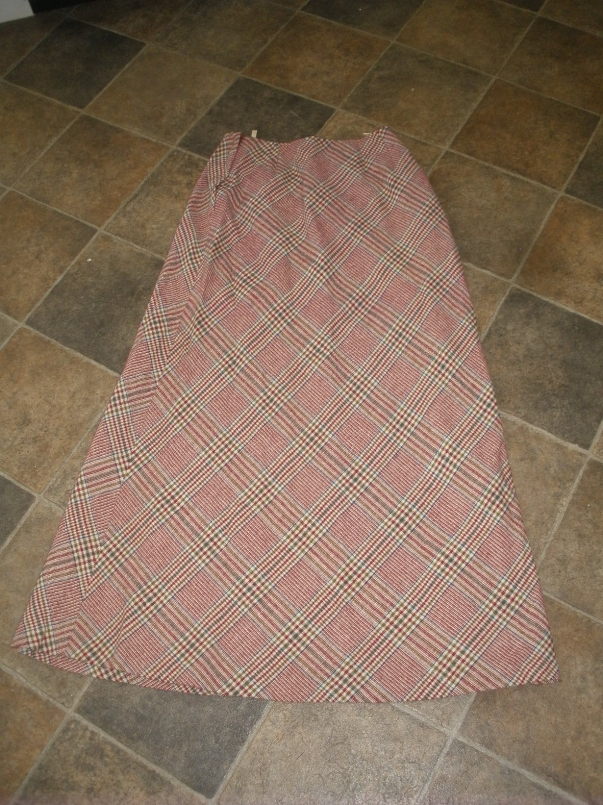 Vintage Women 's Skirt Maroon Checked Summit of Boston 12 (T53)