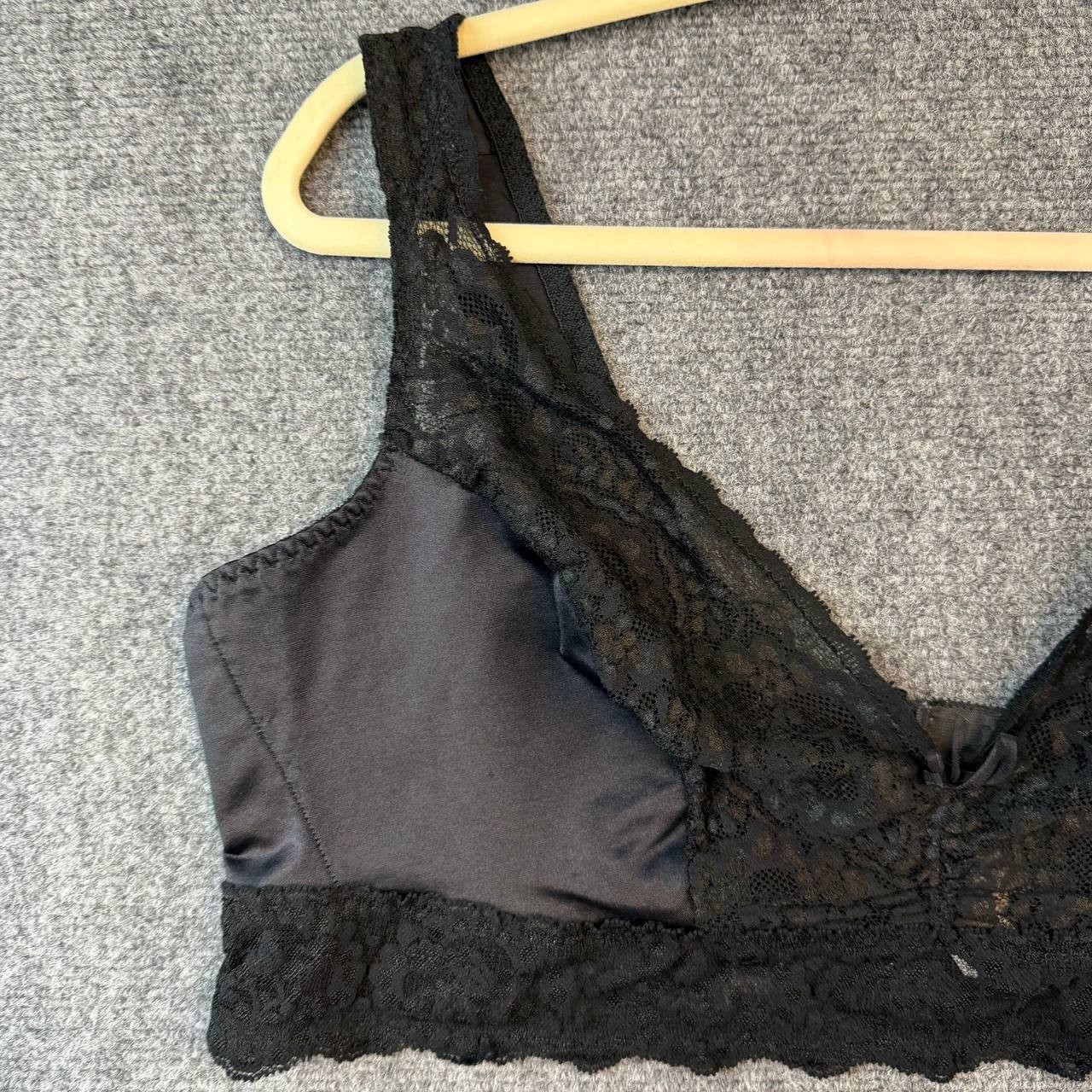 Vintage Black Lace Bra Size 46 Hook Closure Soft Cups USA Made