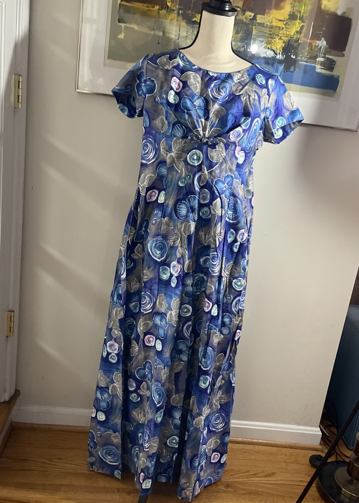 VTG Nani Of Hawaii Blue, Purple Floral Dress M Never Worn
