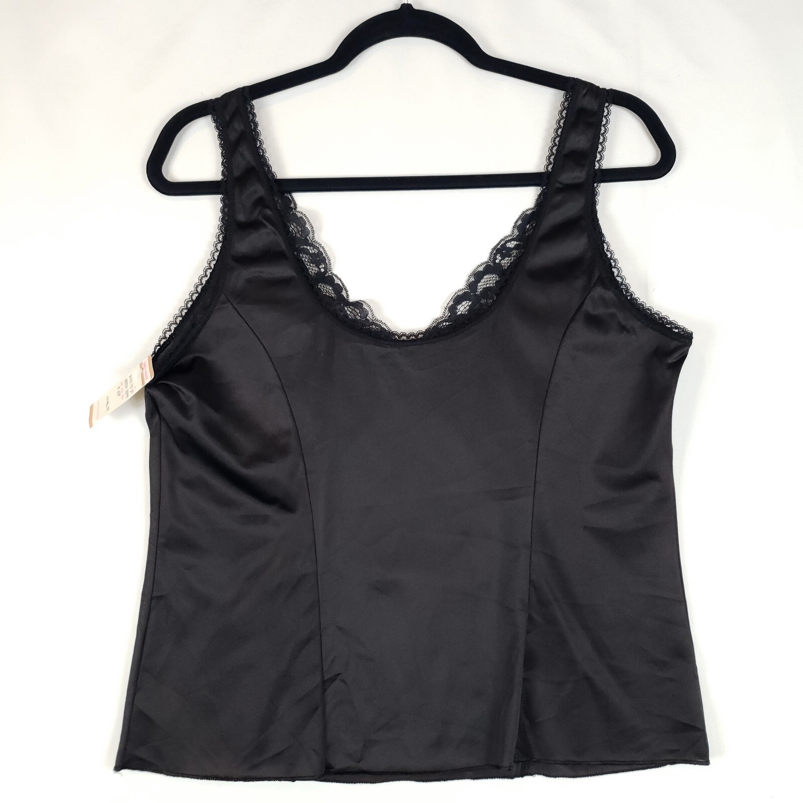 Vintage Greenco Maid Camisole Womens Medium 6 All Nylon Black Lace Trim NWT